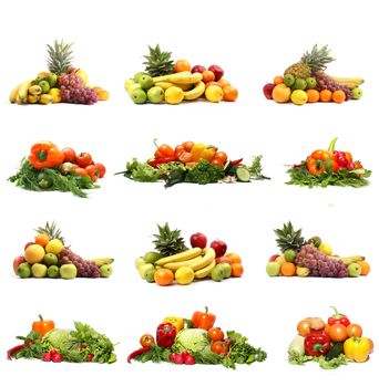 Vegetables isolated on white          