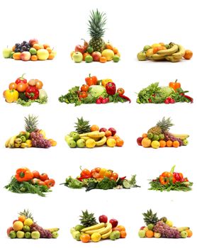 Vegetables isolated on white          