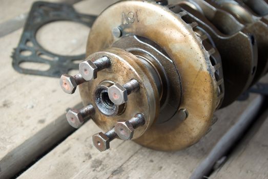 close up view of gears from old mechanism