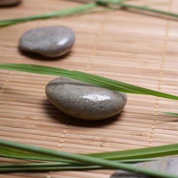 Spa composition of stones and herbs            