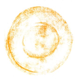 crayon sketch of yellow circles on white paper