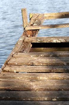 old moddering pier at a small lake