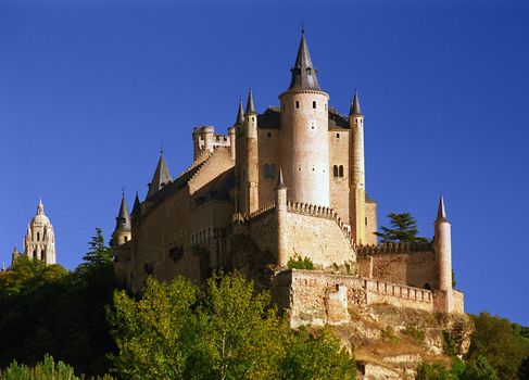 The Alcazar Castle 14th to 15th Century fortress Segovia Spain.