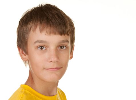 portrait of a boy isolated on white background