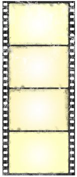 Old widescreen filmstrip in grunge style