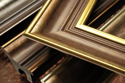 Modern gold picture frame mouldings