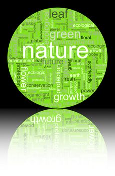 Nature illustration with many different terms like nature or world