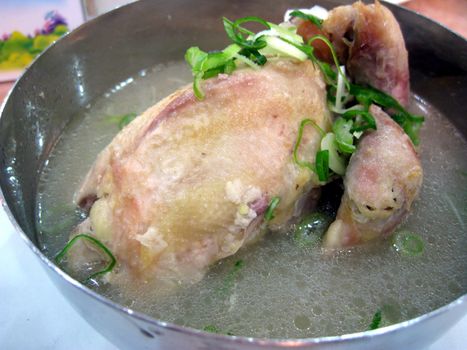 this is a famous korean food - ginseng chicken soup