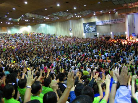 a Christian conference in a church in Korea 
