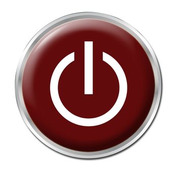 Red button with the symbol On/Off