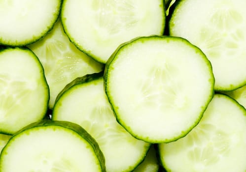 sliced cucumber - healthy eating - vegetables - close up