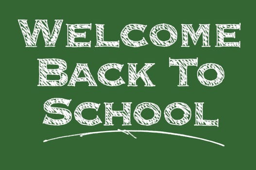 Welcome Back To School Illustrated on a Chalk Board.