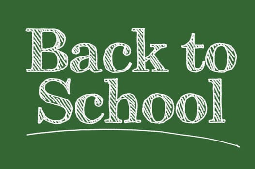 Back To School Illustrated on a Chalk Board.