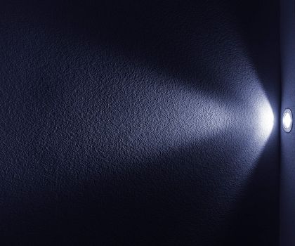 Blue Light Beam from Projector on Black Background