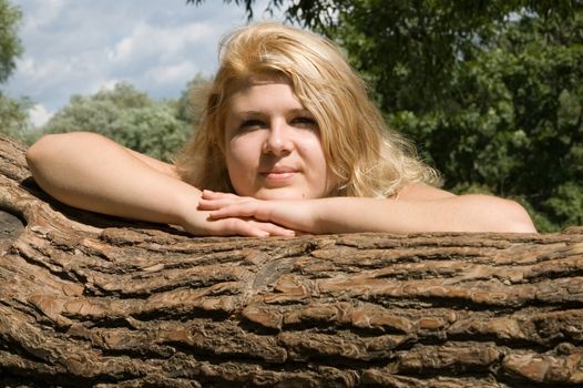 Portrait of a young beautiful blonde woman