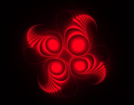 A spiral fractal on a black background