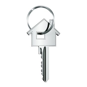 3d rendering of a key in key ring