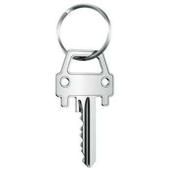 3d rendering of a key in key ring