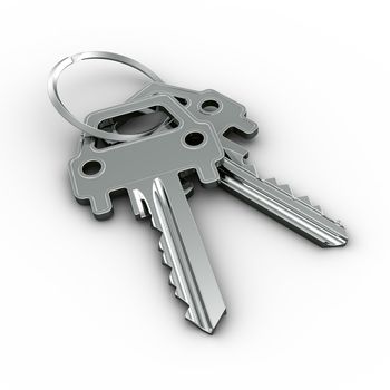 3d rendering of a two car keys