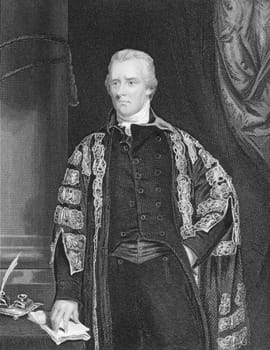 William Pitt, the Younger (1759-1806) on engraving from the 1800s. Youngest Prime Minister in the history of Great Britain. Engraved by J.Rogers from a painting by Hoppner and published in London by J.Tallis & Co.