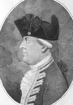 Alan Gardner, 1st Baron Gardner (1742-1809) on engraving from the 1800s. British Royal Navy officer and peer of the realm. Engraved by Pierson and published by J.Sewell.