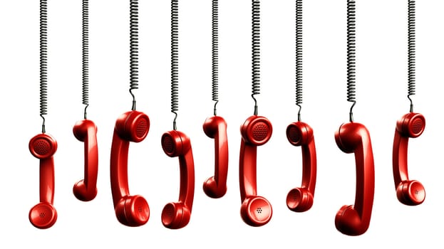 3d rendering of handsets from an old vintage phone