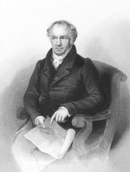 Alexander von Humboldt (1769-1859) on engraving from the 1800s. German naturalist and explorer. Engraved by A.H.Payne and published in London by Brain & Payne.