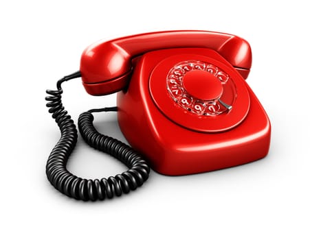 3d rendering of an old vintage phone