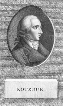 August von Kotzebue (1761-1819) on engraving from the 1800s. German dramatist and politician.