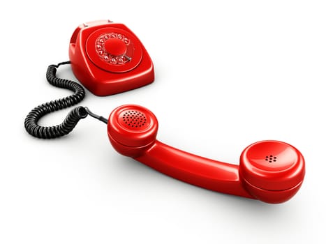 3d rendering of an old vintage phone