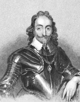 Charles I (1600-1649) on engraving from the 1800s. King of England, Scotland and Ireland from 1625 until his execution. Published in London by L.Tallis.