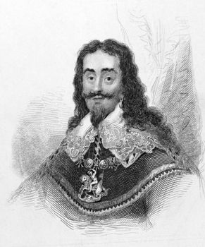 Charles I (1600-1649) on engraving from the 1800s. King of England, Scotland and Ireland from 1625 until his execution.
