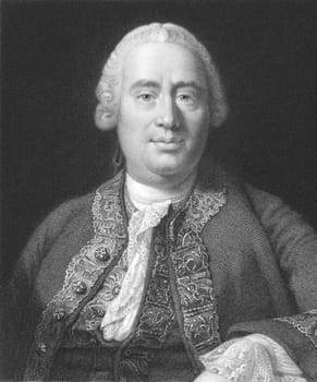 David Hume (1711-1776) on engraving from the 1800s.
Scottish philosopher, economist, historian. Key figure of Western philosophy and Scottish Enlightenment. Engraved by W.Holl from a print by A.Smith after a picture by A.Ramsay and published in London by Charles Knight & Co, Ludgate Street.