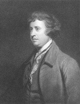 Edmund Burke (1729-1797) on engraving from the 1800s. Anglo-Irish statesman, author, orator, political theorist and philosopher. Mostly remembered for his opposition to the French Revolution. Leading figure within the conservative faction of the Whig party. Engraved by C.E. Wagstaff from a picture after J.Reynolds and published in London by Charles Knight, Ludgate Street & Pall Mall East.