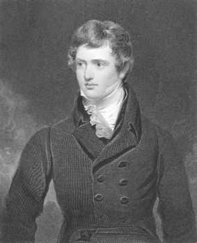 Edward Geoffrey Stanley, Earl of Darby (1799-1869) on engraving from the 1800s. English statesman, three times Prime Minister and longest serving leader of the Conservative Party. Engraved by H.Robinson after a painting by G.Harlow and published in London by Fisher,Son & Co.