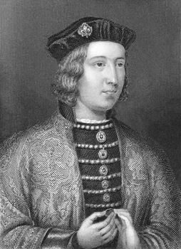 Edward IV (1442-1483) on engraving from the 1800s.
King of England during 4 March 1461 to 3 October 1470 and 11 April 1471 until his death. From an ancient painting in the Royal Collection.