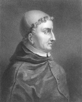 Francisco Jimenez de Cisneros (1436-1517) on engraving from the 1800s. Spanish cardinal and statesman. Engraved by C.E.Wagstaff and published in London by Charles Knight, Ludgate Street.
