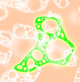 A illustrated image of what could be a bacteria or a virus.