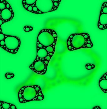 A illustrated image of what could be a bacteria or a virus.