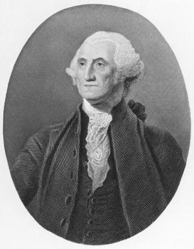 George Washington (1731-1799) on engraving from the 1800s. First President of the U.S.A. during 1789-1797  and commander of the Continental Army in the American Revolutionary War during 1775-1783. Considered as Father of his country. Published in London by J.S.Virtue.