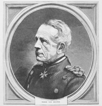 Helmuth von Moltke the Elder (1800-1891). Prussian field marshal, the greatest strategist of the latter half of the 19th century and the creator of the modern method of directing armies in the field. Published by the Graphic in 1870.