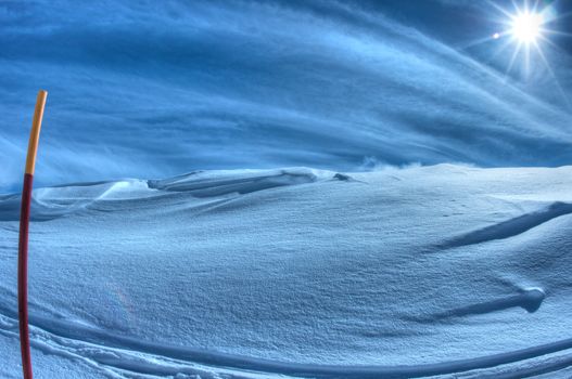 Alpine peaks in Livigno in Italy at the Swiss border.