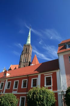 old city landscape details, blue sky clouds