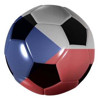 Traditional black and white soccer ball or football czech republic