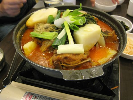 close up for curry steamboat in korea 