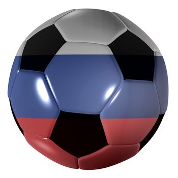 Traditional black and white soccer ball or football russian