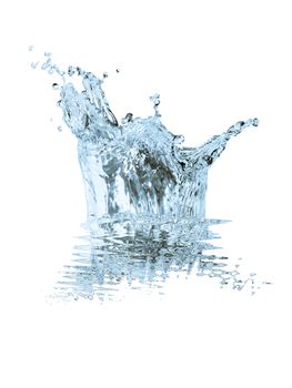 Splashing water abstract background isolated on white with clipping path