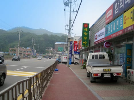 a street view in seoul, korea