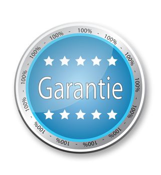 Garantie on white background