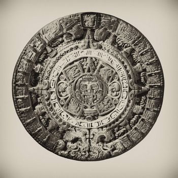 Clay Aztec Calendar, knocked out of the background.